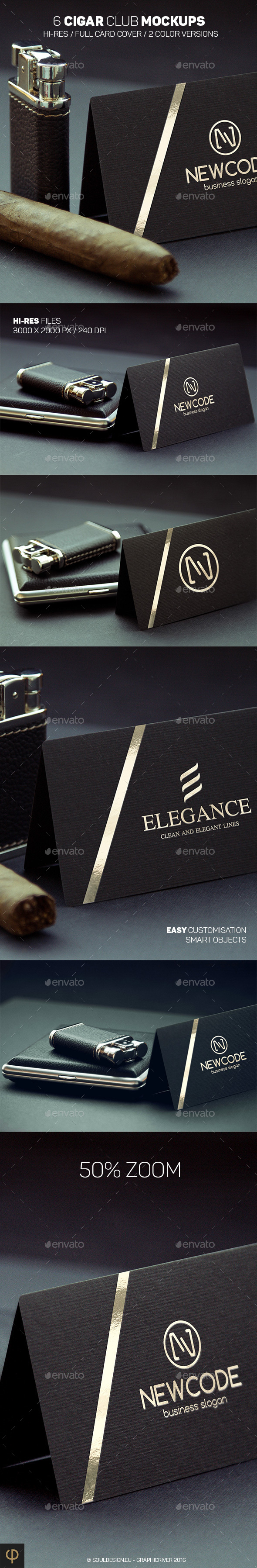 Cigar Club Logo Mockups - Logo Product Mock-Ups