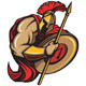 Spartan Trojan Mascot Vector Cartoon with Spear an by chromaco ...