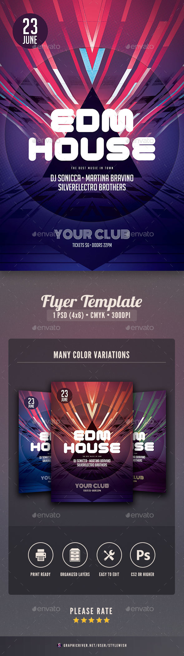 EDM House Flyer - Clubs & Parties Events