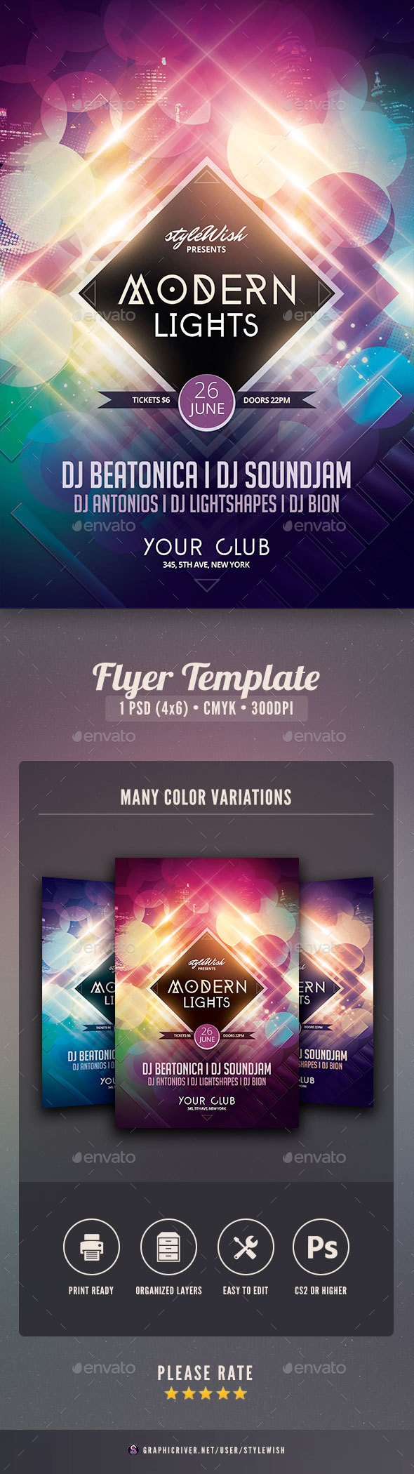 Modern Lights Flyer - Clubs & Parties Events