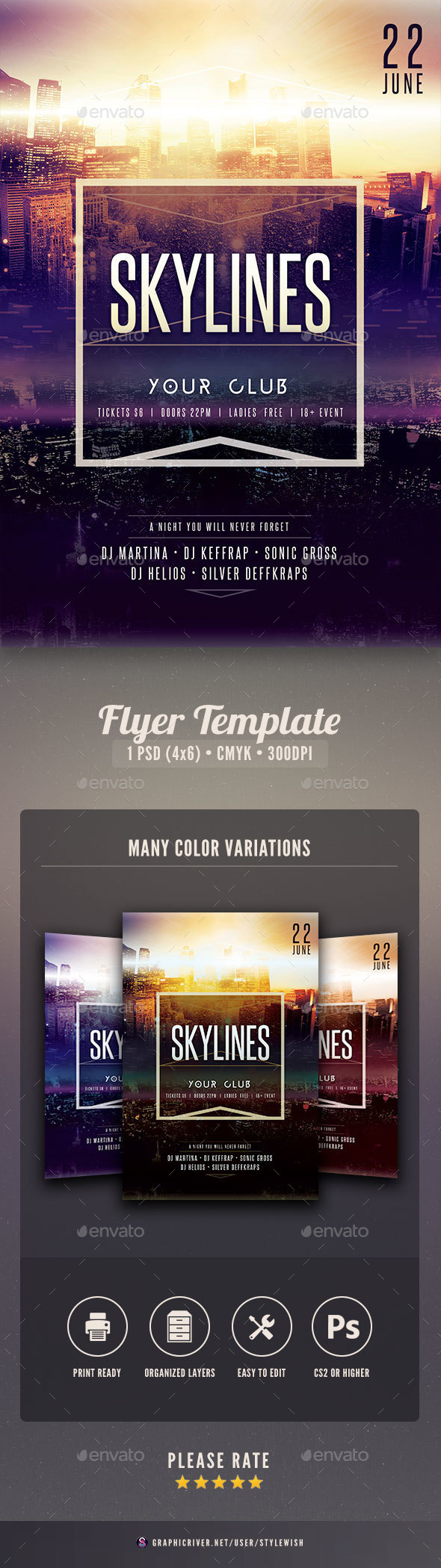 Skylines Flyer - Clubs & Parties Events