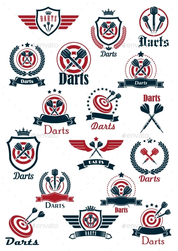 Sport Darts Game Symbols And Icons - Sports/Activity Conceptual