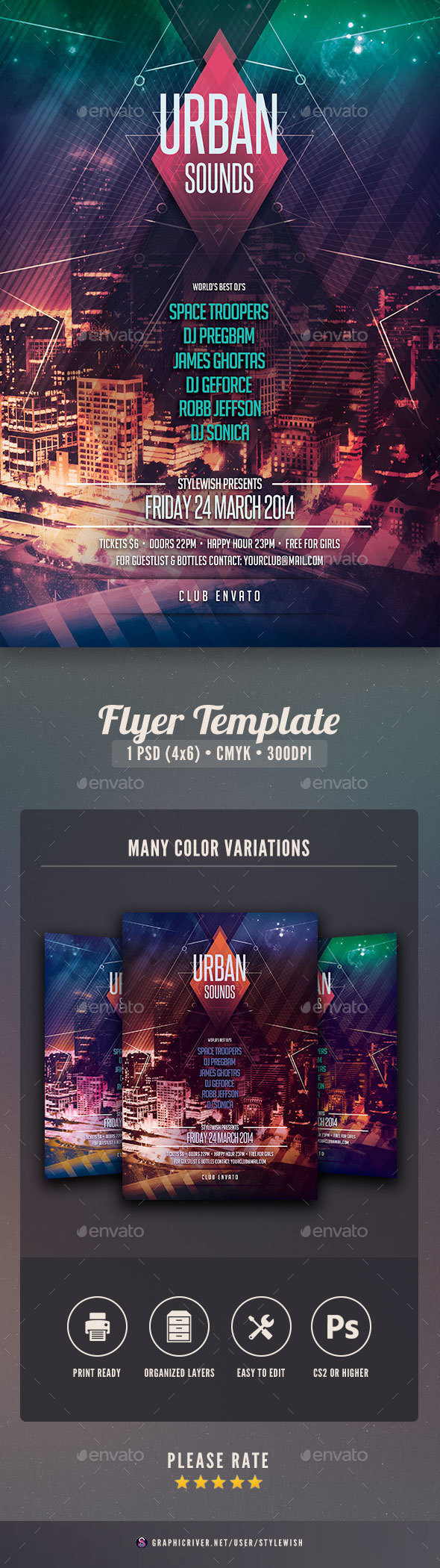 Urban Sounds Flyer - Clubs & Parties Events
