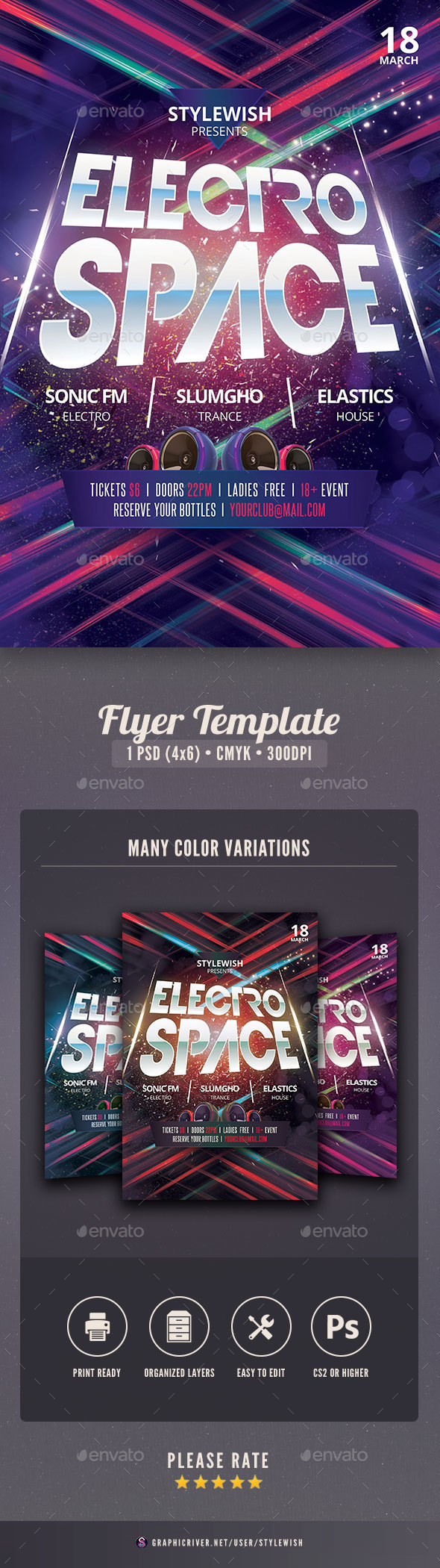 Electro Space Flyer - Clubs & Parties Events