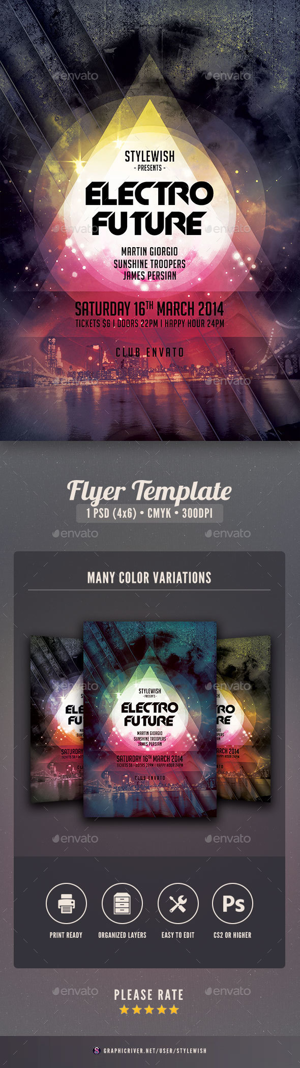 Electro Future Flyer - Clubs & Parties Events