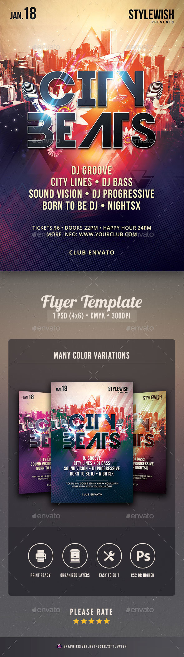 City Beats Flyer - Clubs & Parties Events