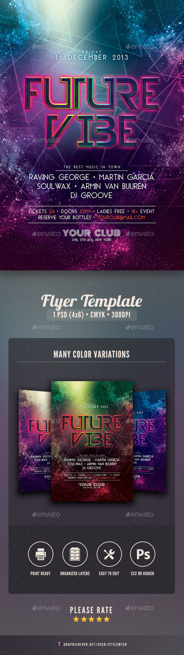 Future Vibe Flyer - Clubs & Parties Events