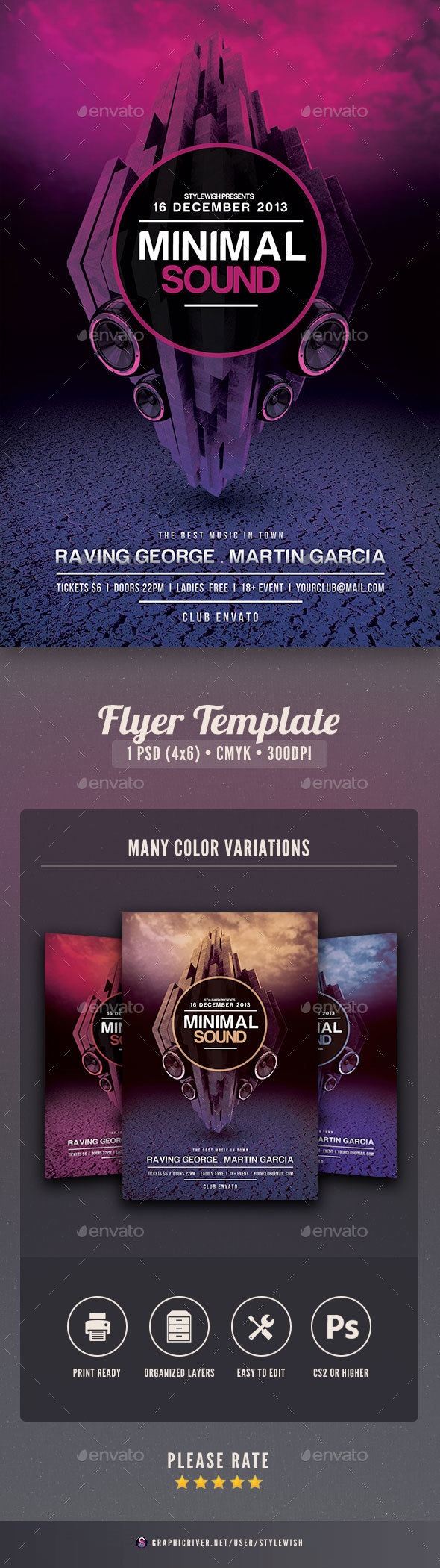 Minimal Sound Flyer - Clubs & Parties Events