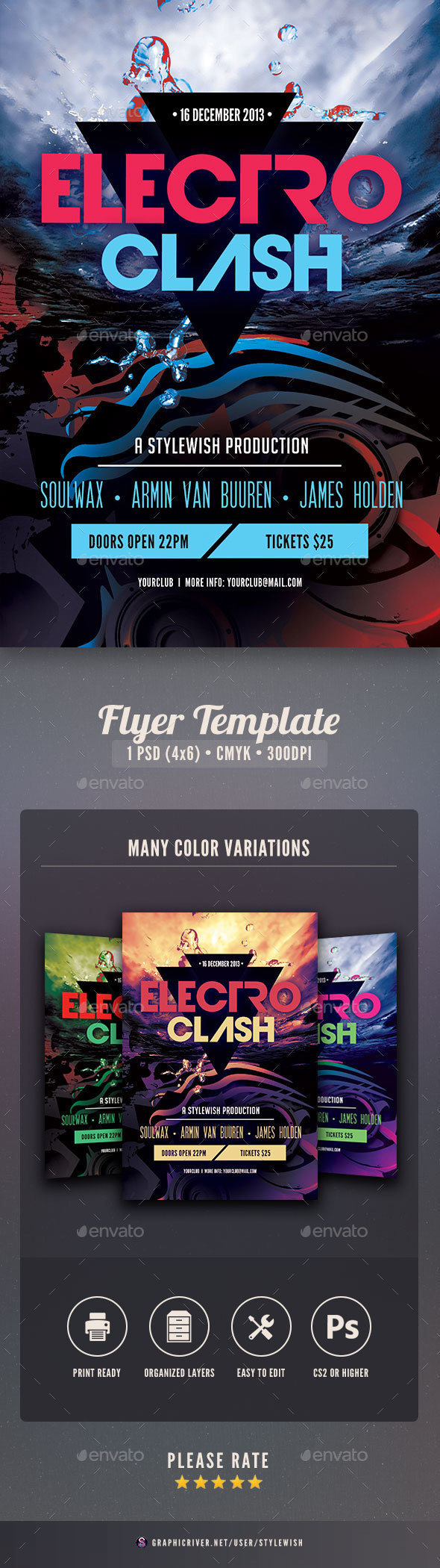 Electro Clash Flyer - Clubs & Parties Events