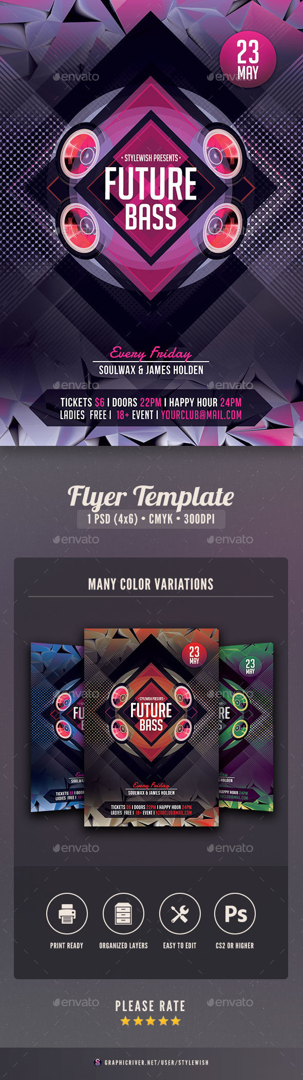 Future Bass Flyer - Clubs & Parties Events