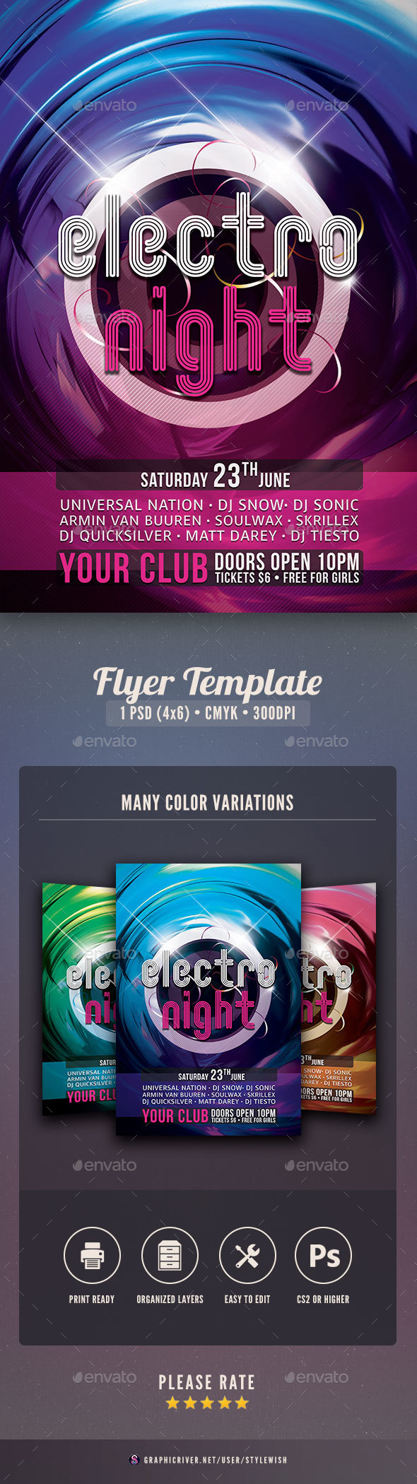 Electro Night Flyer - Clubs & Parties Events
