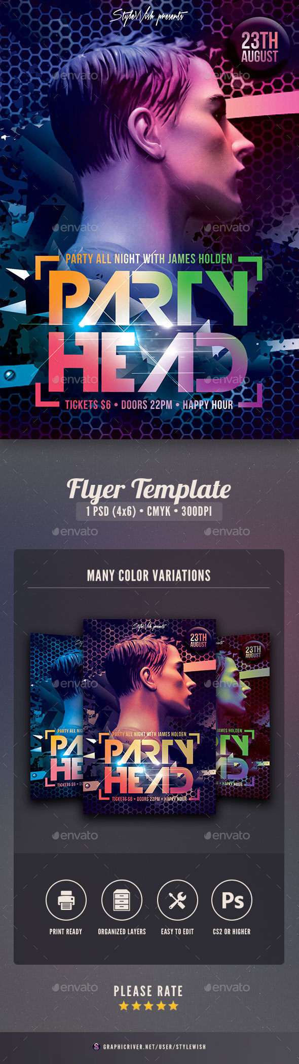 Party Head Flyer - Clubs & Parties Events