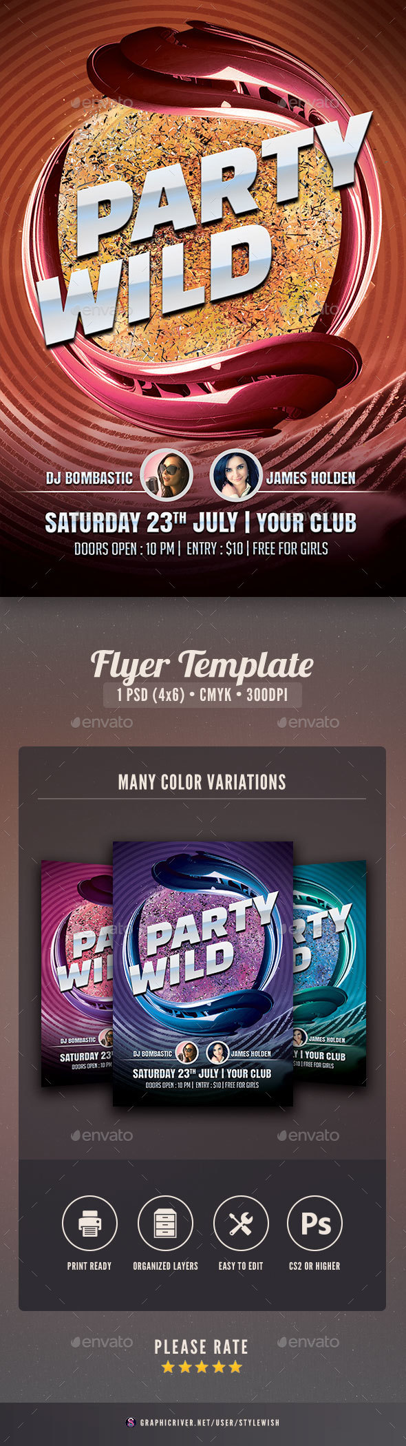 Party Wild Flyer - Clubs & Parties Events
