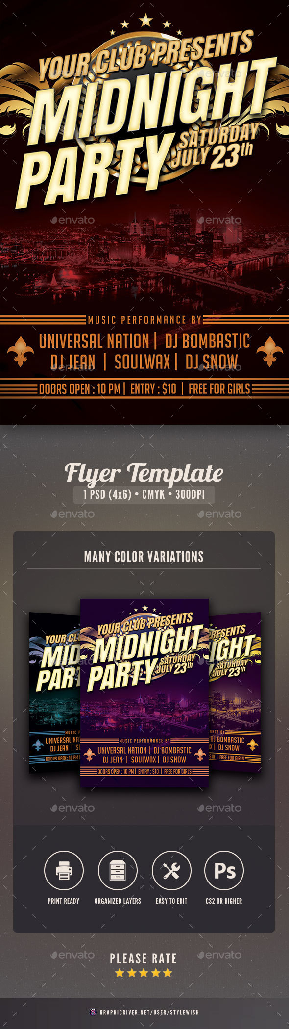 Midnight Party Flyer - Clubs & Parties Events