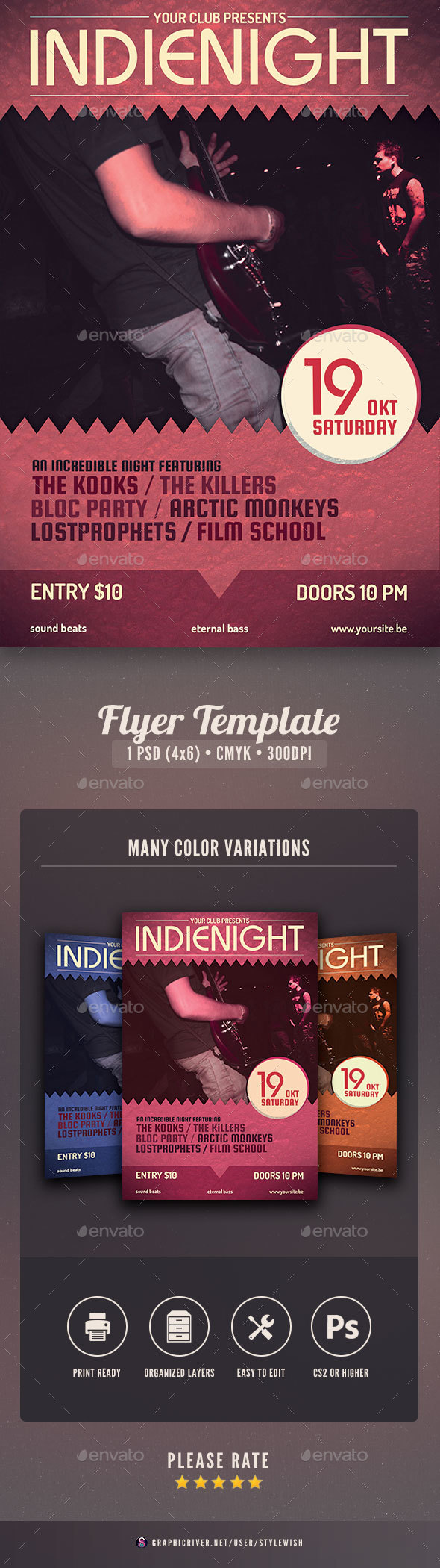 Indienight Flyer - Concerts Events