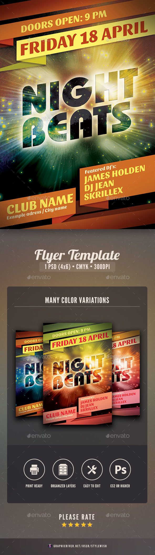 Night Beats Flyer - Events Flyers