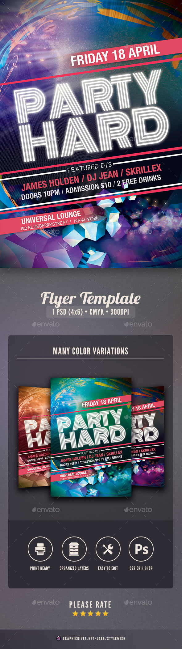 Party Hard Flyer - Clubs & Parties Events