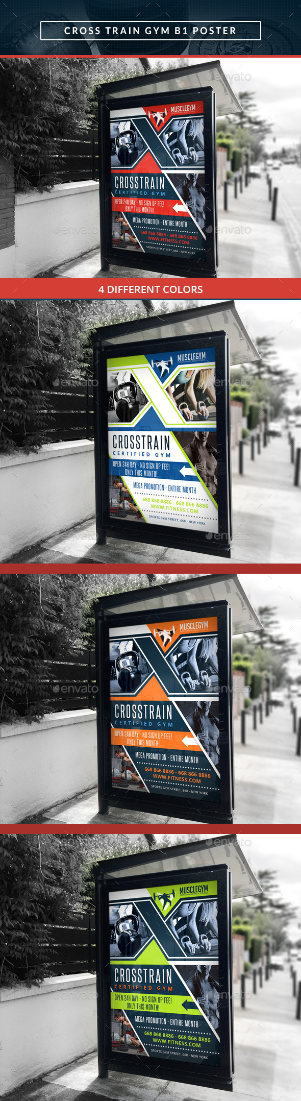 Cross Training Gym B1 Poster - Signage Print Templates