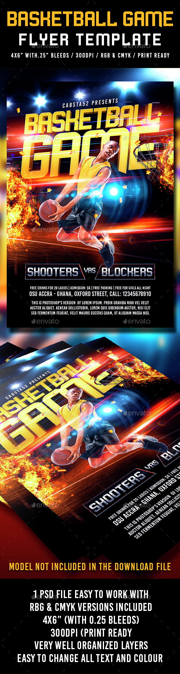 Basketball Game Flyer Template - Flyers Print Templates