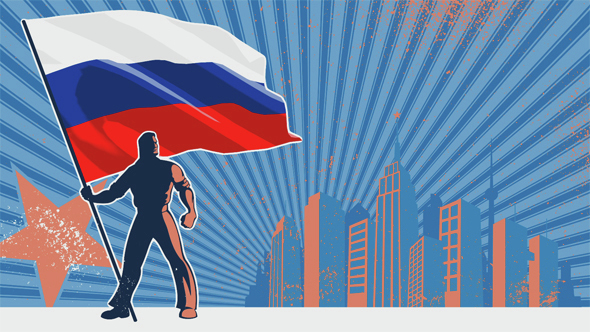 Flag Bearer Russia Background