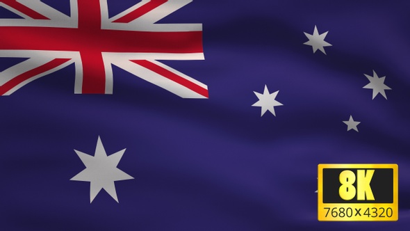 8K Australia Windy Flag Background alt