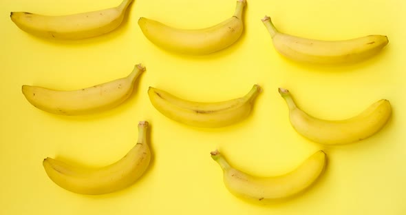 Bananas. Stop motion animation fruit. Food, healthy eating concept.
