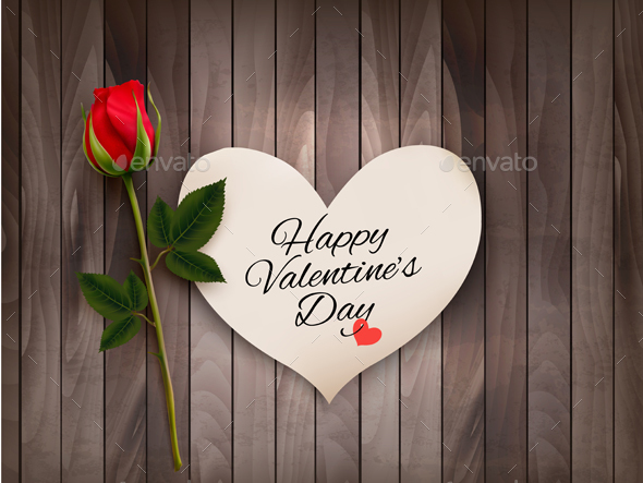 Happy Valentines Day Background With A Note On A Vector - Valentines Seasons/Holidays