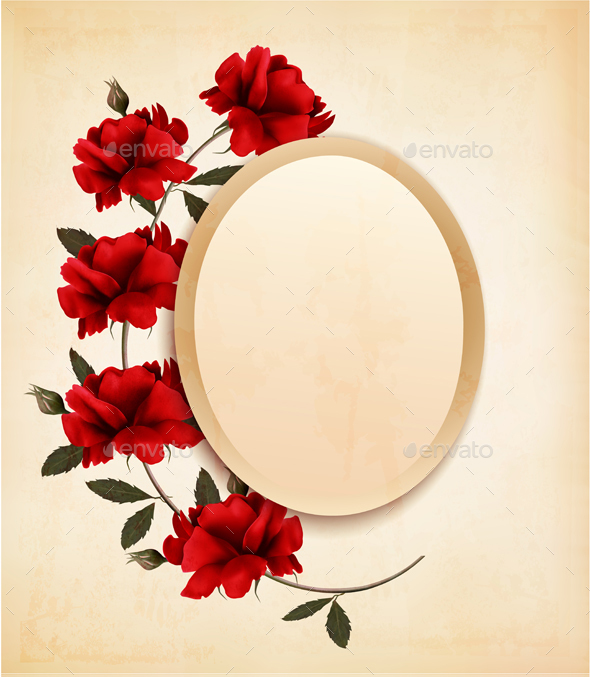 Happy Valentines Day Background Retro Greeting Card - Weddings Seasons/Holidays