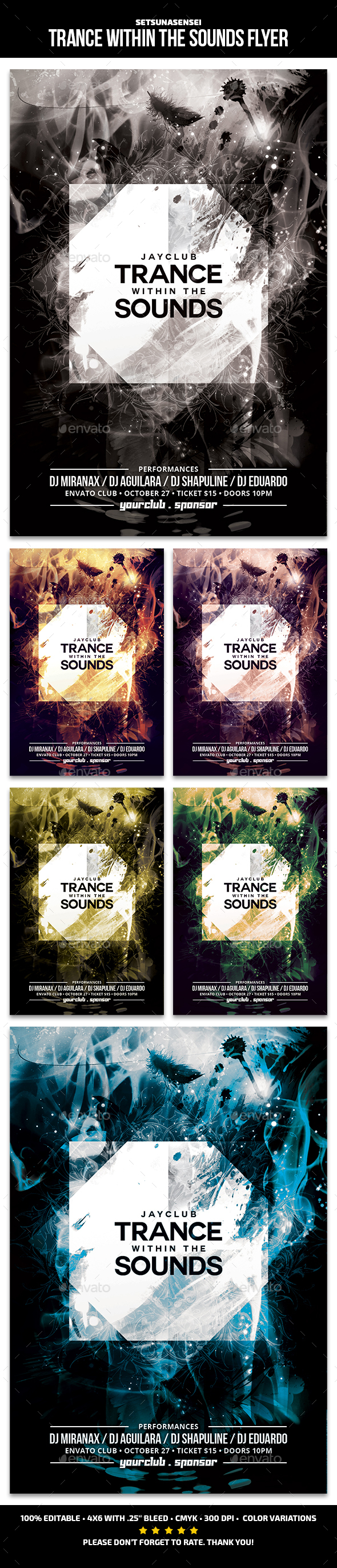 Trance Within the Sounds Flyer - Clubs & Parties Events