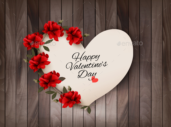 Happy Valentines Day Background Retro Greeting Card - Valentines Seasons/Holidays