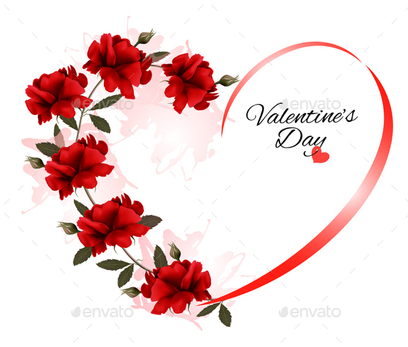Valentines Day Background With A Bouquet Of Red Roses - Valentines Seasons/Holidays