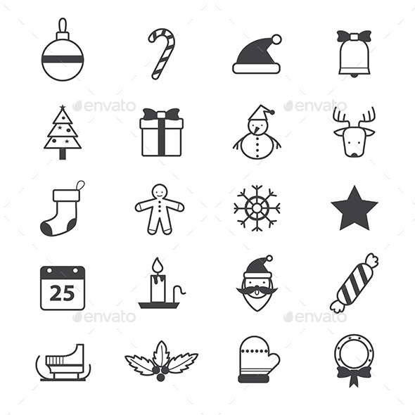 Christmas Party Icons Line - Seasonal Icons