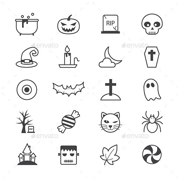 Halloween Party Icons Line - Icons