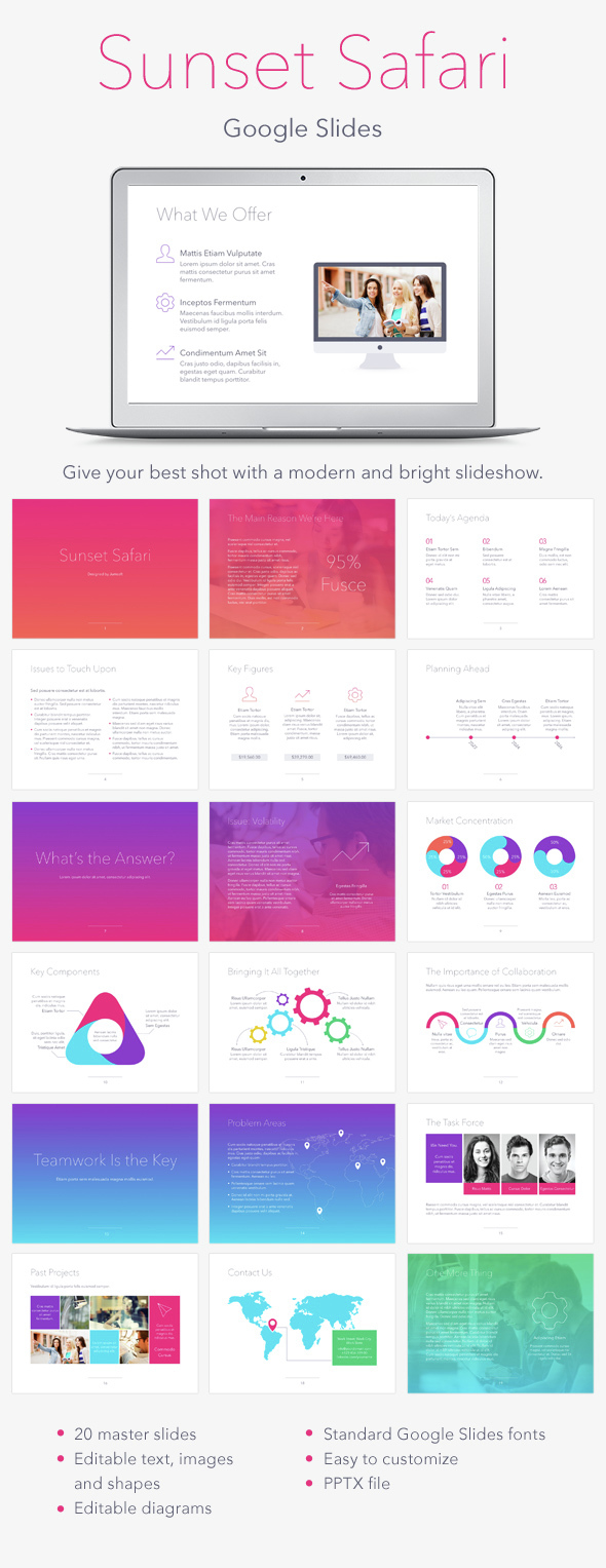 Sunset Safari Google Slides Template - Google Slides Presentation Templates