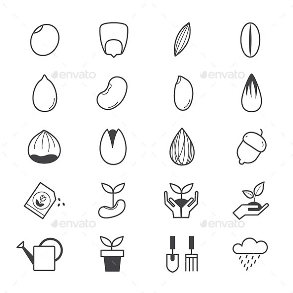 Seeds and Gardening Icons Line - Icons