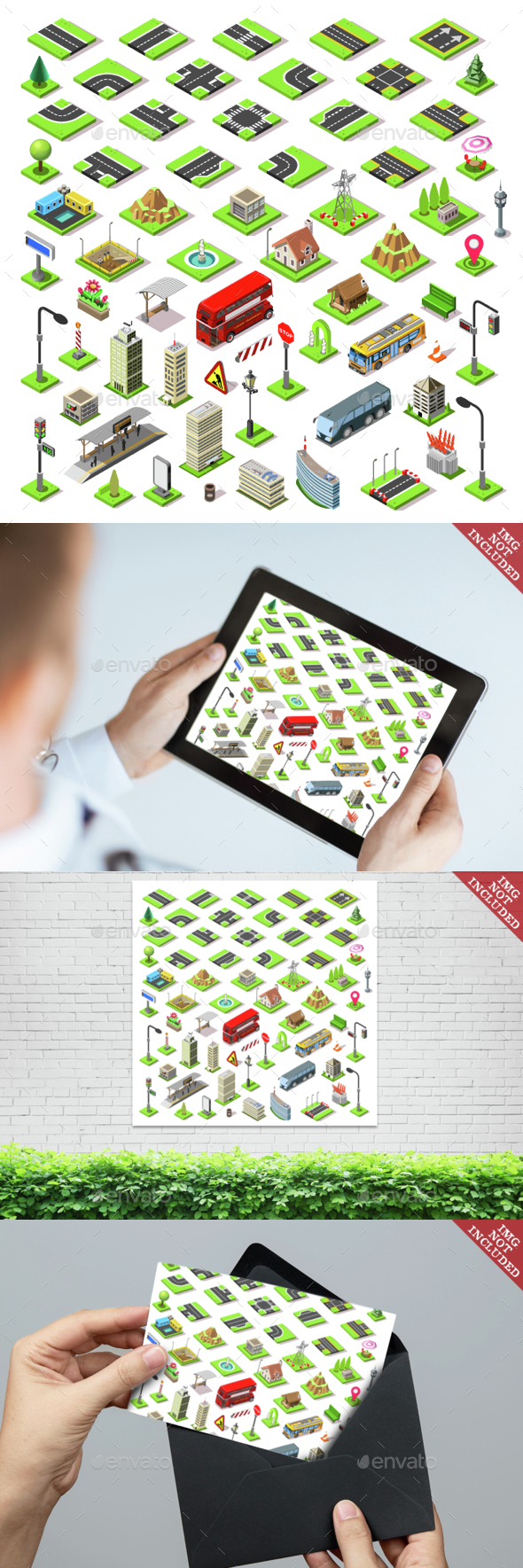 City Map Set 01 Tiles Isometric - Buildings Objects