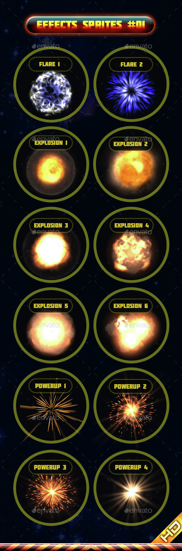 Effects Sprites 001 - Sprites Game Assets