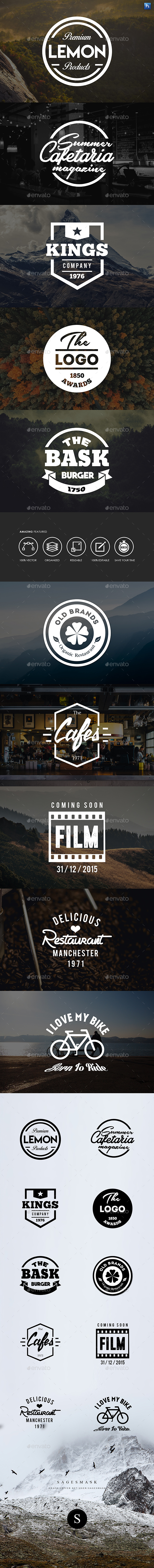 Vintage Badges Insignias Vol. 1 - Badges & Stickers Web Elements