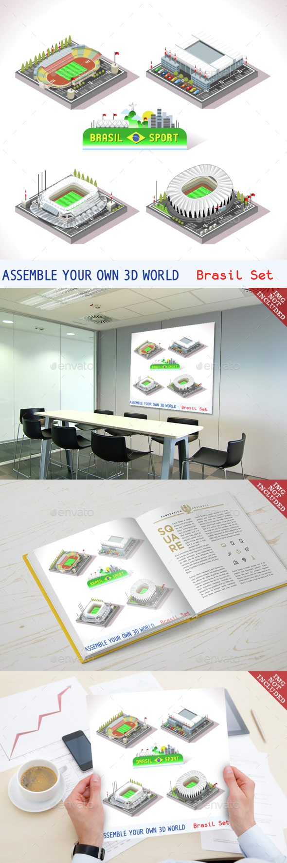Game Set Isometric Buildings - Sports/Activity Conceptual