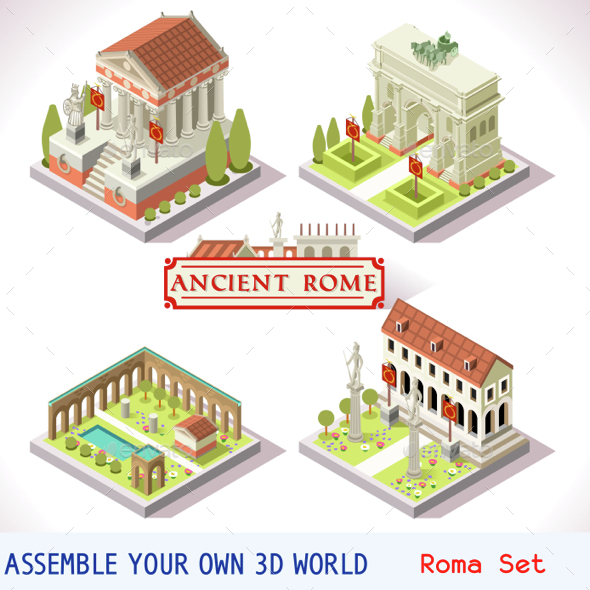 Roman Tiles Isometric - Buildings Objects