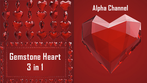 Gemstone Heart 3-Pack alt