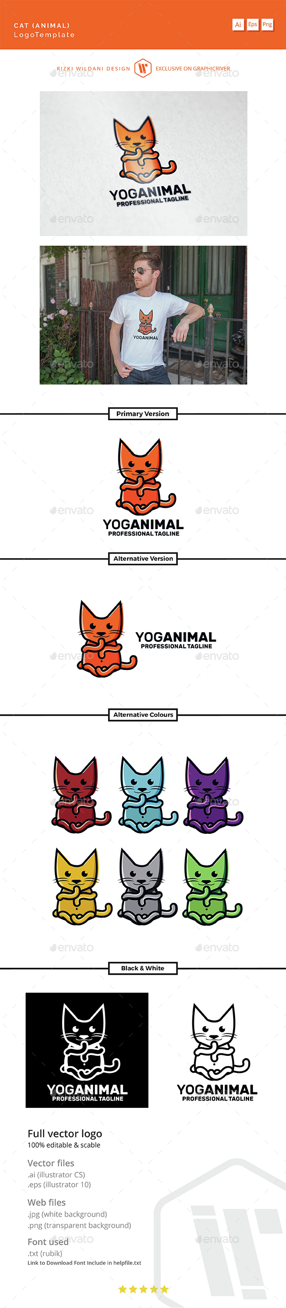 Yoganimal - Logo Cat Template - Animals Logo Templates