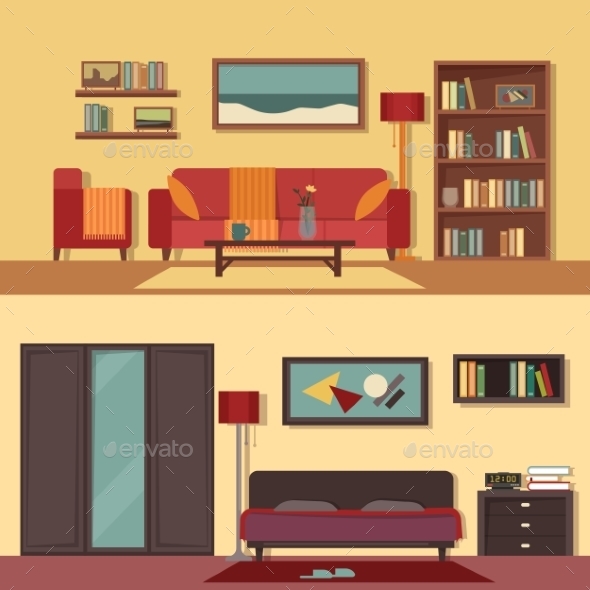 Flat Illustration Banners Set Abstract - Miscellaneous Vectors