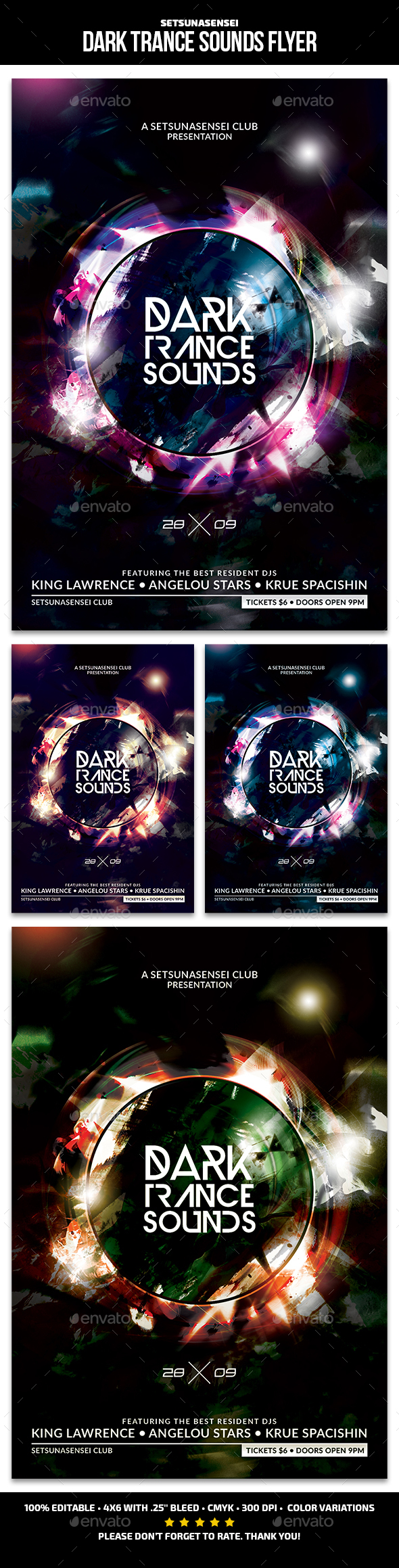 Dark Trance Sounds Flyer - Clubs & Parties Events