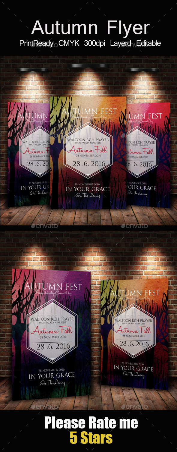 Autumn Fall Fest Party Flyer - Clubs & Parties Events