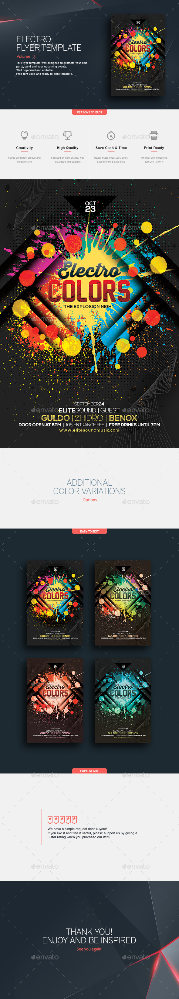 Electro Colors Flyer Template Electro Colors Flyer Template