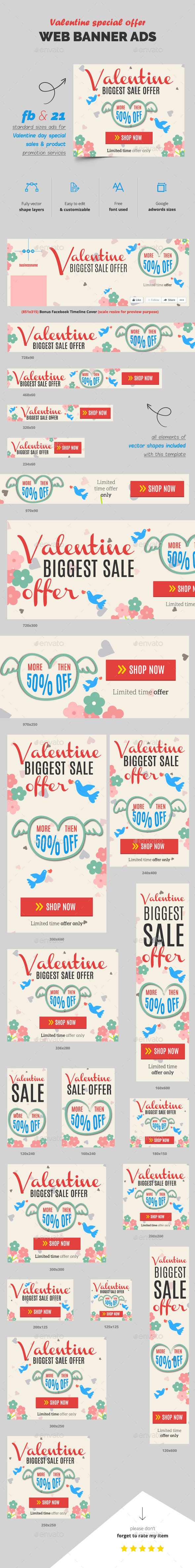 Valentine Sale Web Ads - Banners & Ads Web Elements