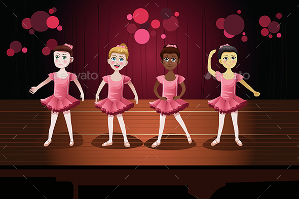 Girls in a Ballet Performance - People Characters
