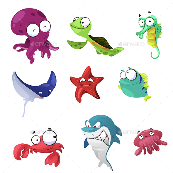 Marine Animals Icons - Animals Characters