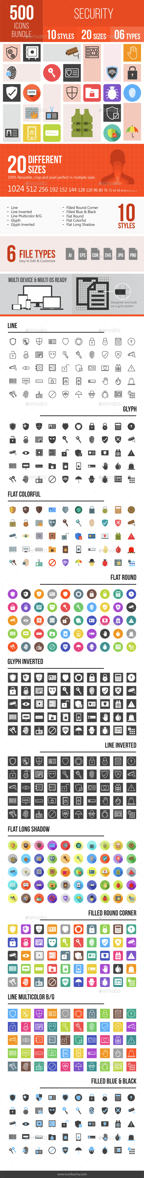 500 Security Icons Bundle - Icons